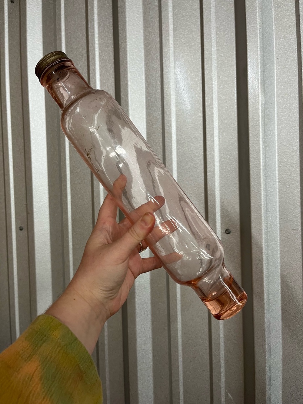 Antique Pink Glass Rolling Pin